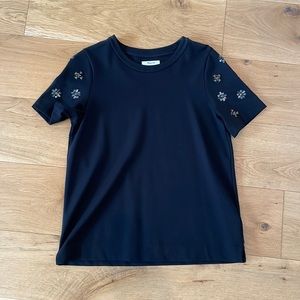 Madewell beaded sleeve tee, size M